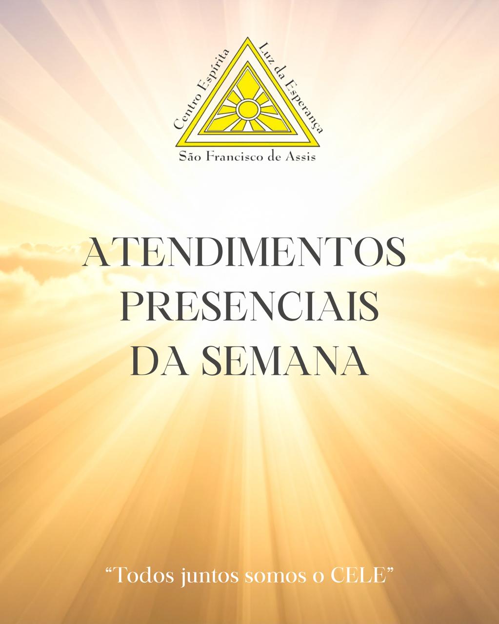 Atendimentos presenciais da semana